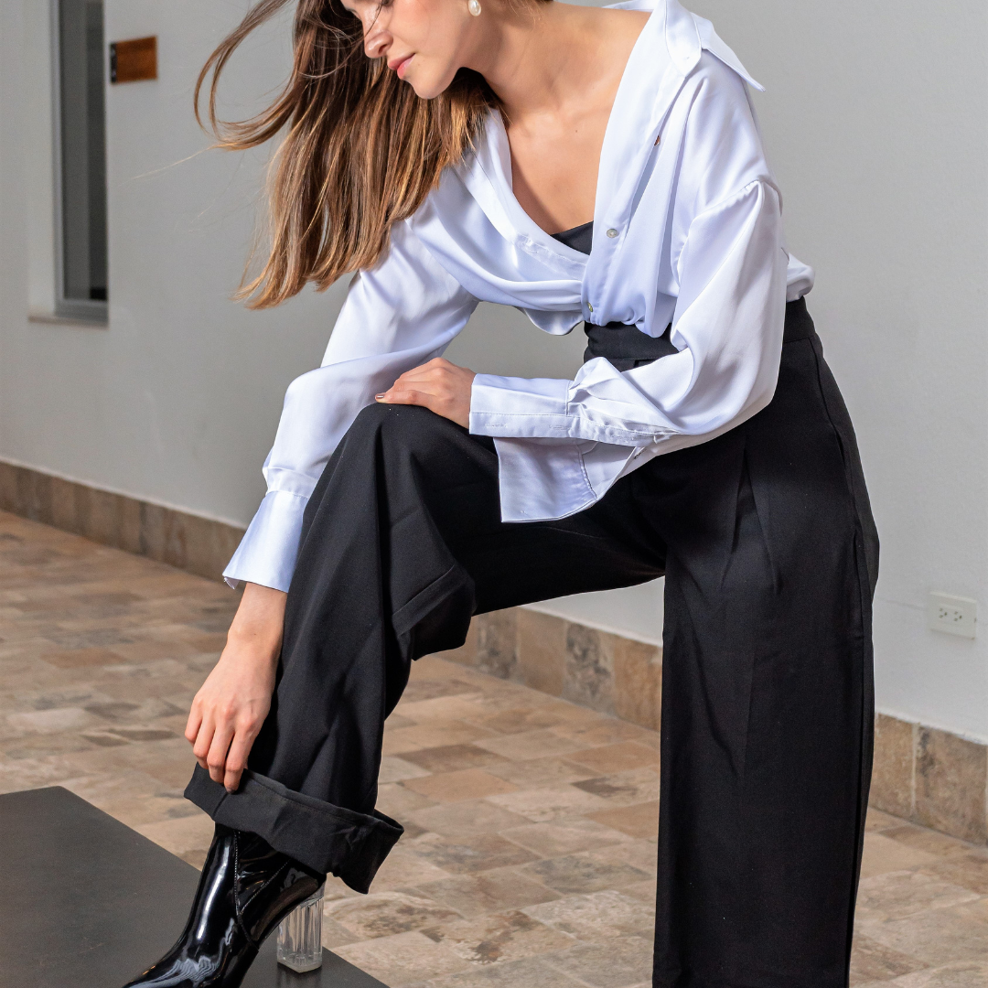 Blusa  Satinada Blanca